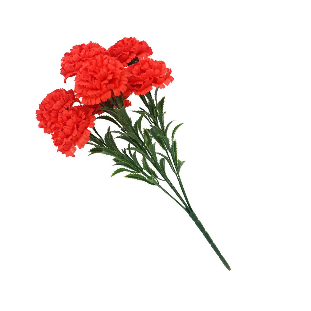 Carnation Plastic Artificial Flower Bouquet 7 Heads 42cm for Home Bedroom Decor