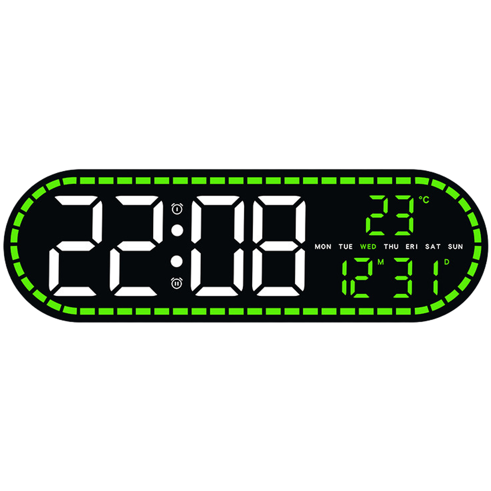 LED Digital Clock Temperature Display For Bedroom Plastic PVC Material