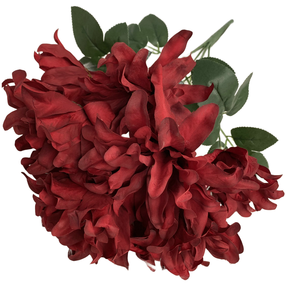 7-Head Artificial Dahlias in Velvet Fabric for Wedding Floral Arrangements