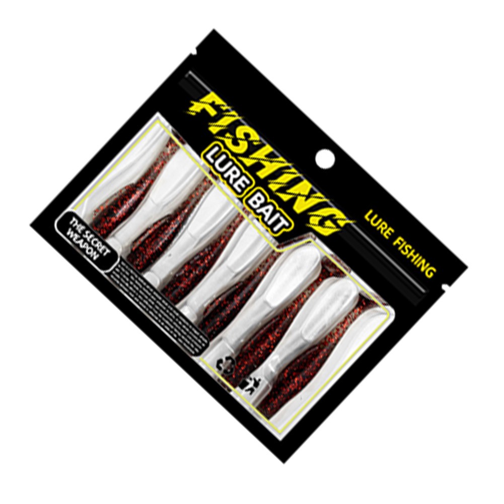 TPR T-Tail Floating Soft Bait 6pc 14x12.5x0.8cm 30g Natural Feel Bite Response