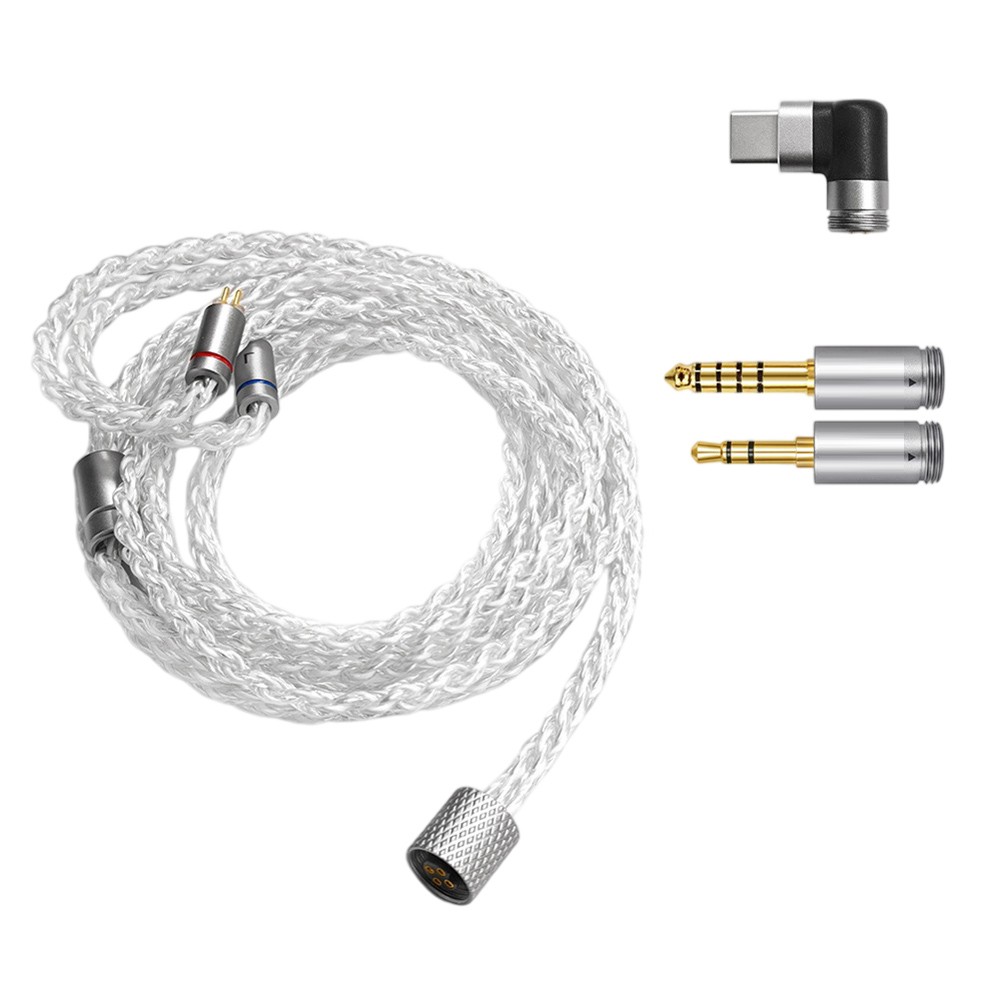Silver-Plated Single Copper 3-in-1 Cable Type-C to 3.5mm and 4.4mm 1.2M