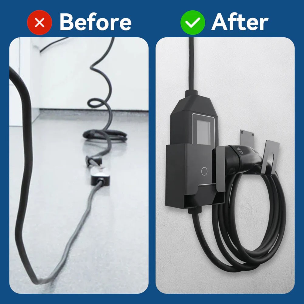 Mobile for For Wallbox Mount Kit EV Charger Cable Organizer J Hook Bracket Set