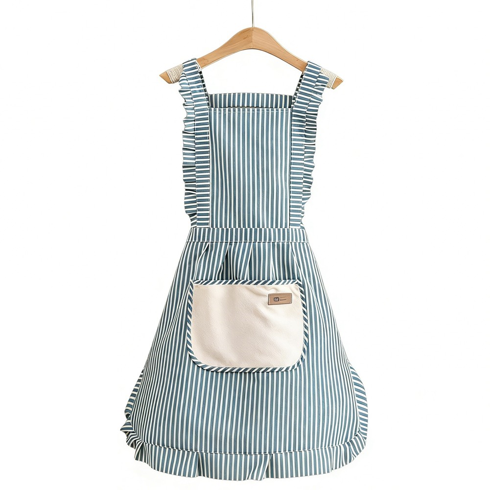 Kitchen Cooking Apron with Adjustable Bib Vest Style and Two Convenient Pockets