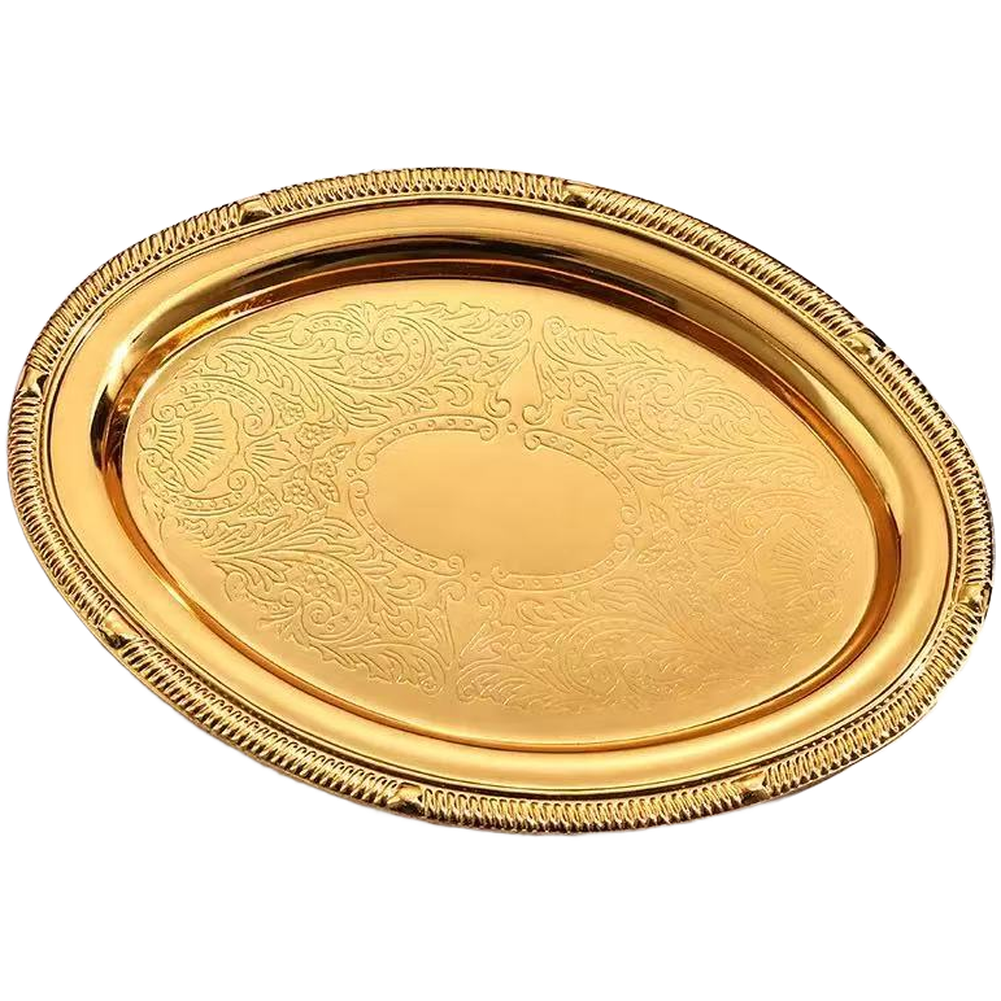 Elegant Retro Iron Tray for Jewelry Display Home Decor Candle Holder 18x13cm