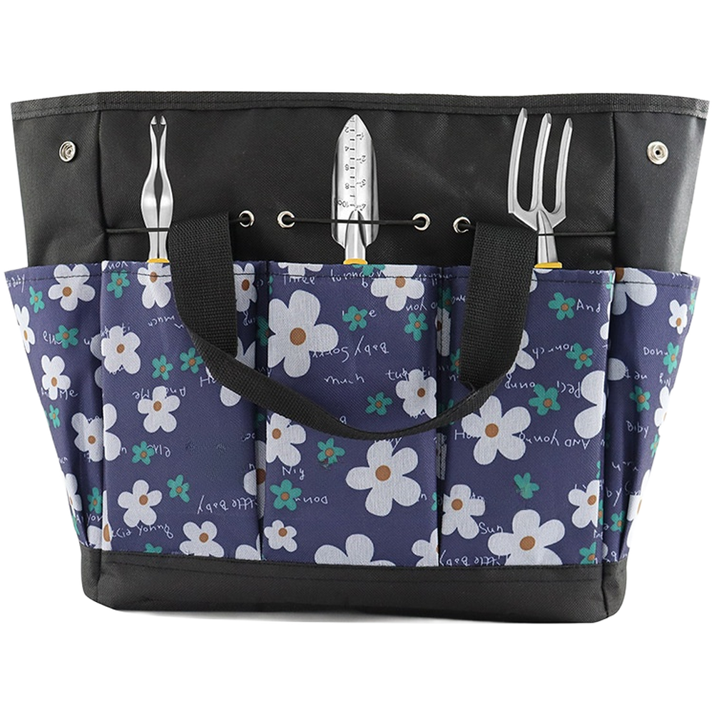 Floral Garden Tool Storage Bag 600D Oxford Cloth 34x17x30cm Lightweight 0.35kg