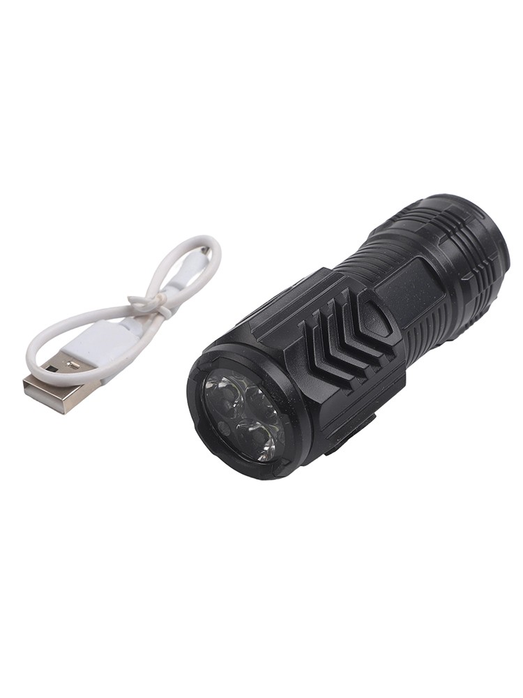 Three-Eye Flashlight Magnetic Clip Light Triple LED Bulbs Type-C Fast Charging