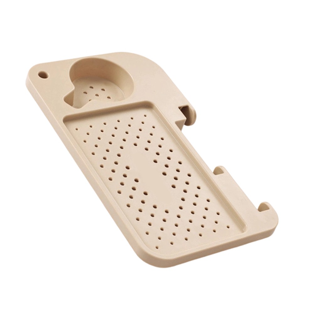 Side Table Tray With Phone And Cup Holders For Outdoor Use