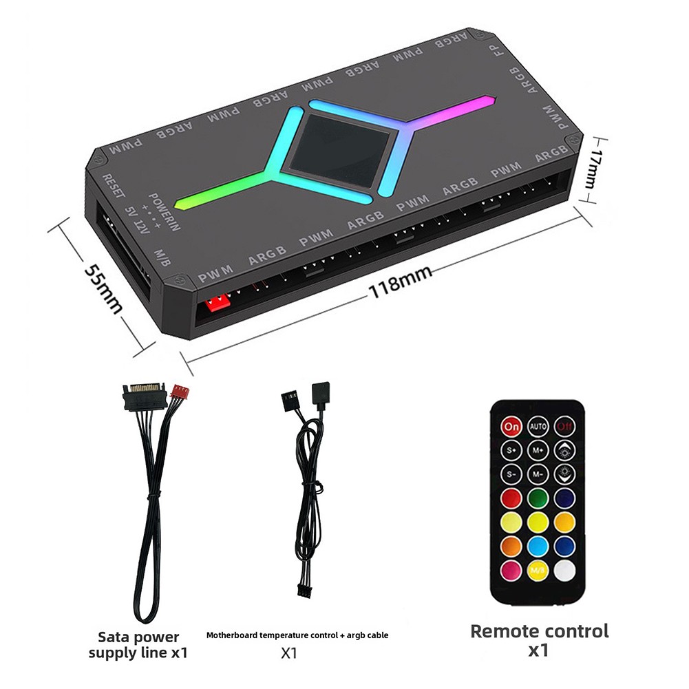 ARGB Controller Intelligent Temperature Control 9 Independent ARGB Ports