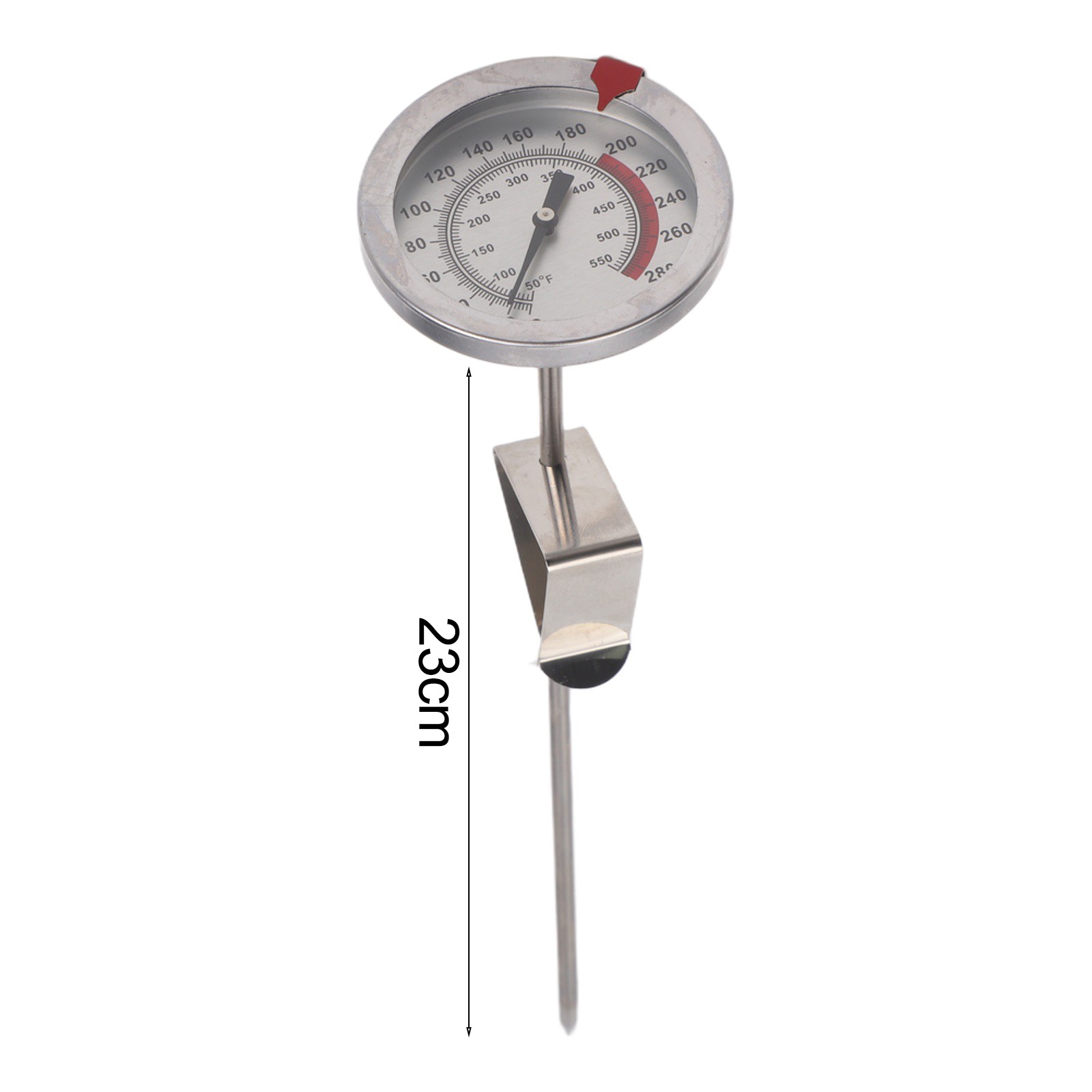 Kitchen oil thermometer with for stand for frying grilling baking and