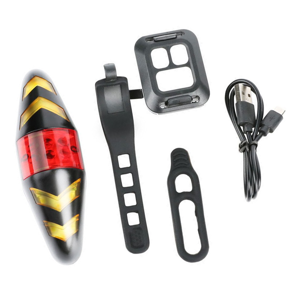 Fast Flashing Wireless Tail Light for Bicycles with Remote Control Black White