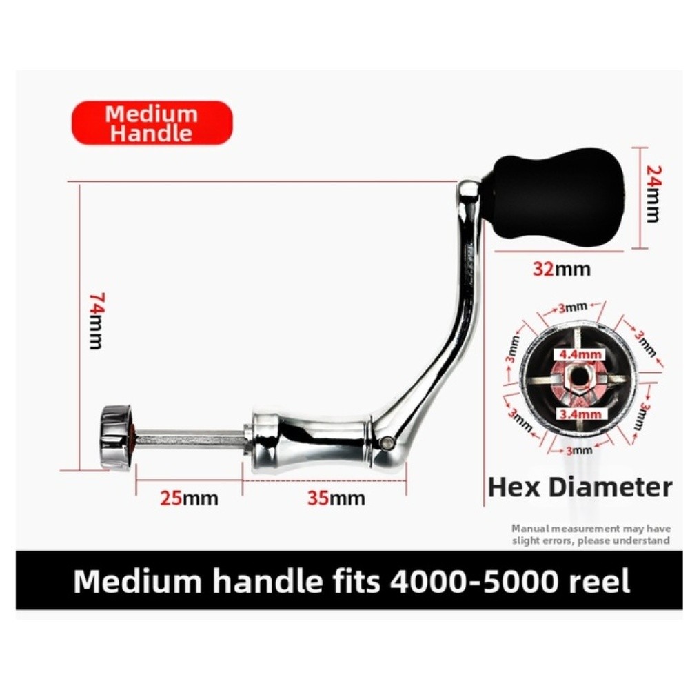 Foldable Reel Handle Crank Arm Accessory Foldable Metal Design EVE Grip