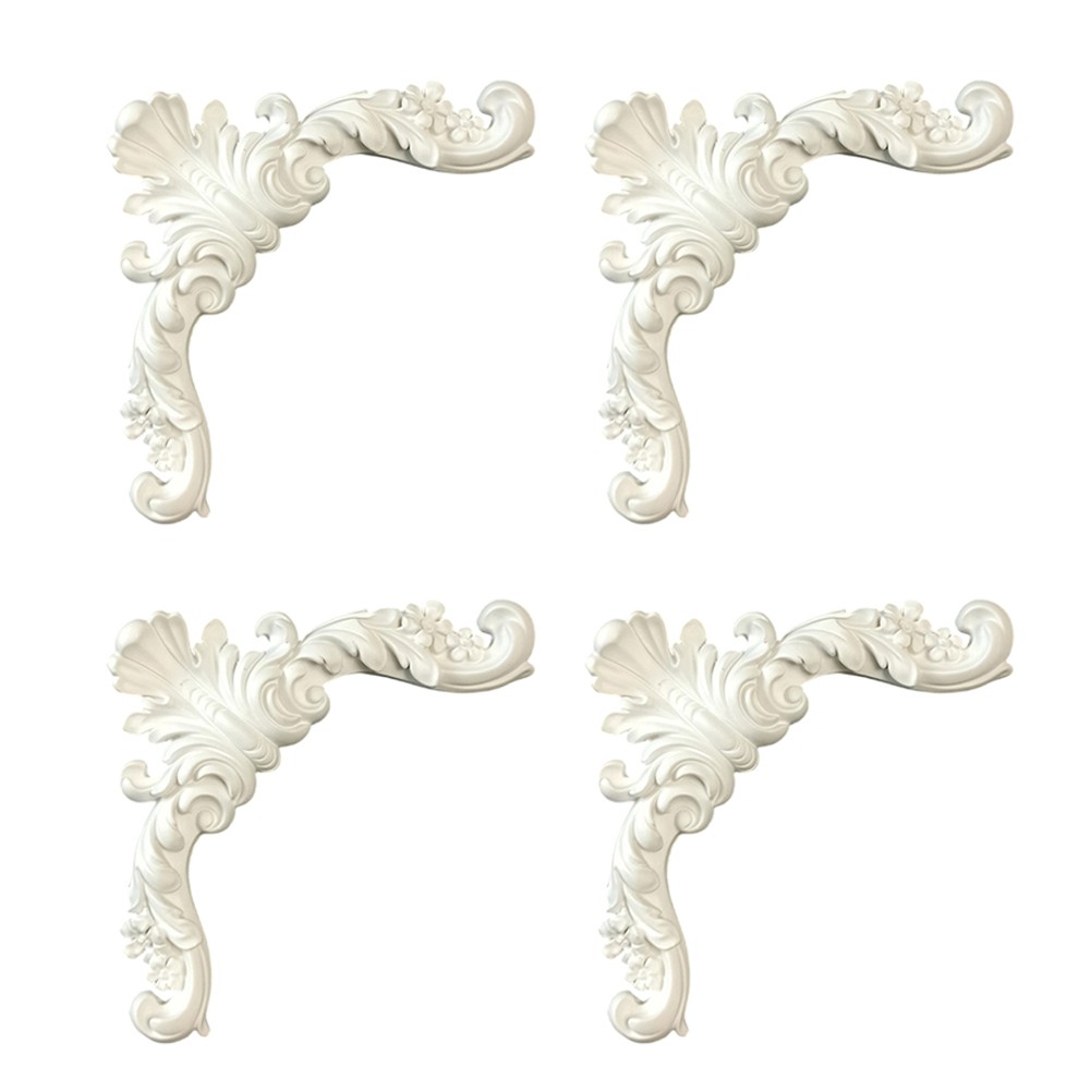 Paintable 4Pcs For French Corner Molding Set for Custom Interior Wall Design