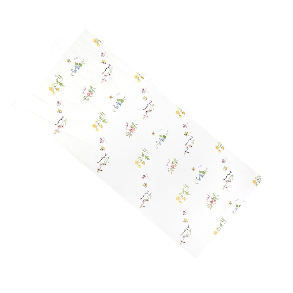 Wildflower Theme Table For RUNNER Beige Gauze Tulle 2.46 ft x 9.84 ft Polyester