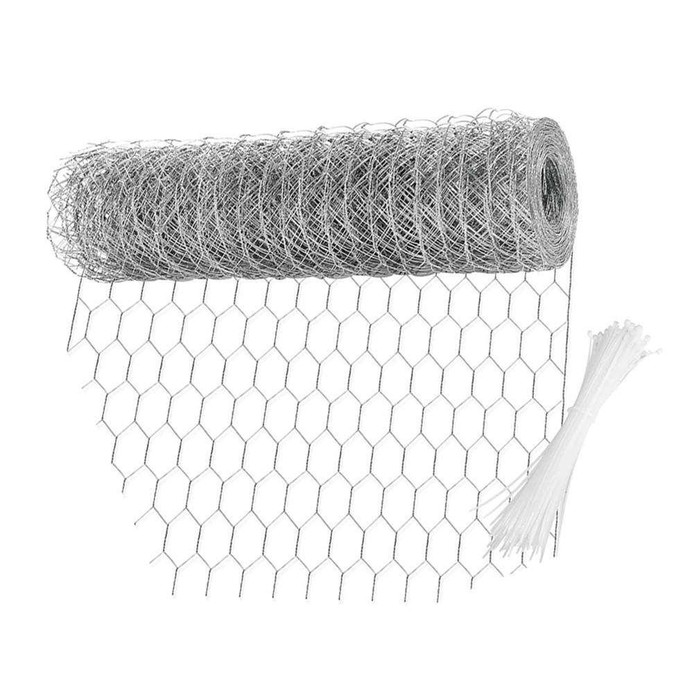 Pet Barrier Poultry Wire Mesh Garden Fencing Galvanized Wire 50 Ties Included