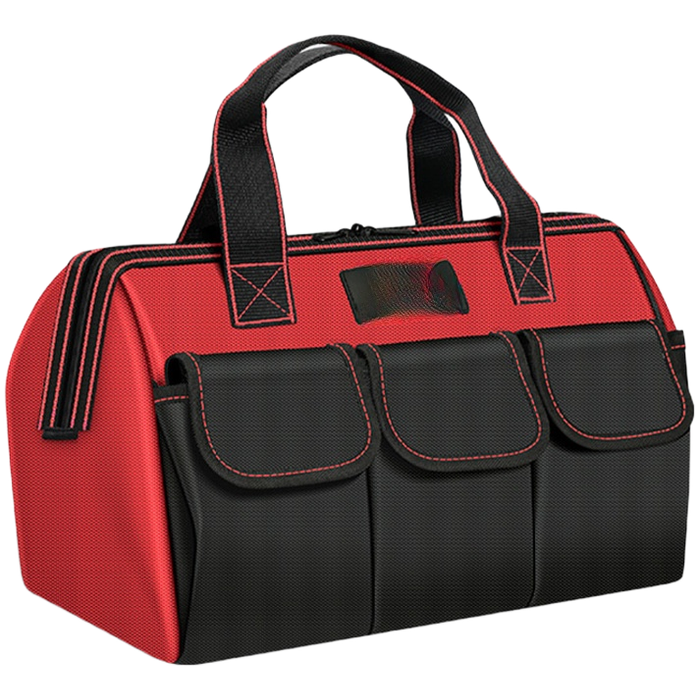 Electrician Tool Bag Red Waterproof Oxford Canvas with Cross Stitching