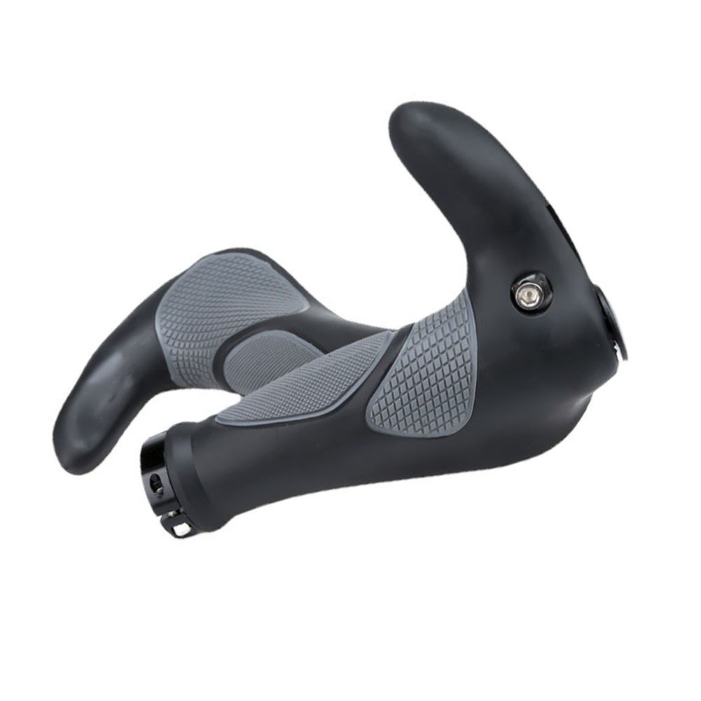Black Rubber Handlebar Grip Cover for MTB with Secure Double-Sided Lock