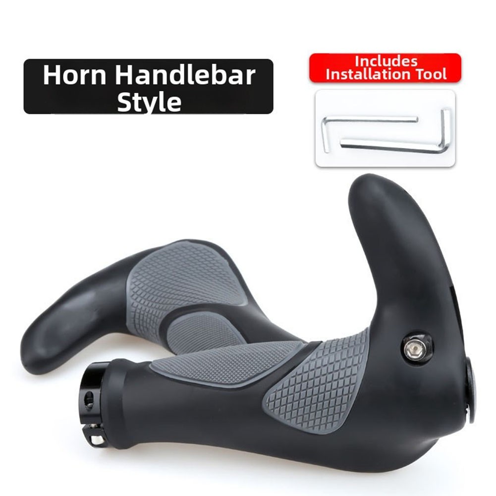 Black Rubber Handlebar Grip Cover for MTB with Secure Double-Sided Lock