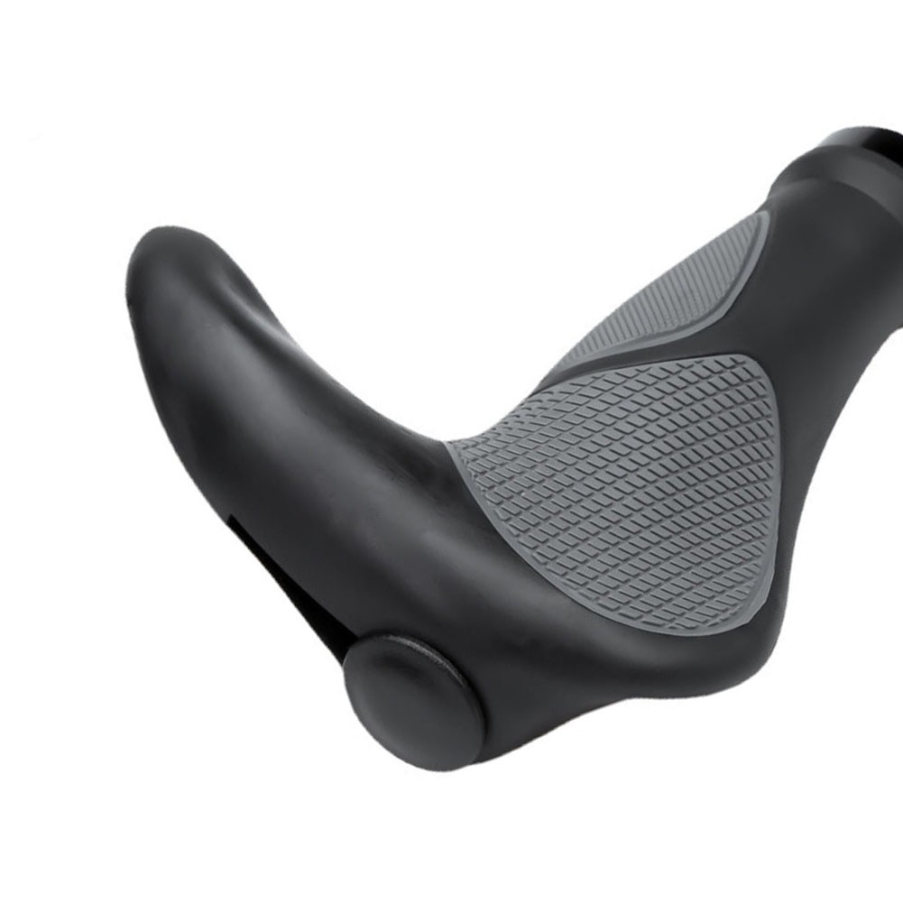 Black Rubber Handlebar Grip Cover for MTB with Secure Double-Sided Lock