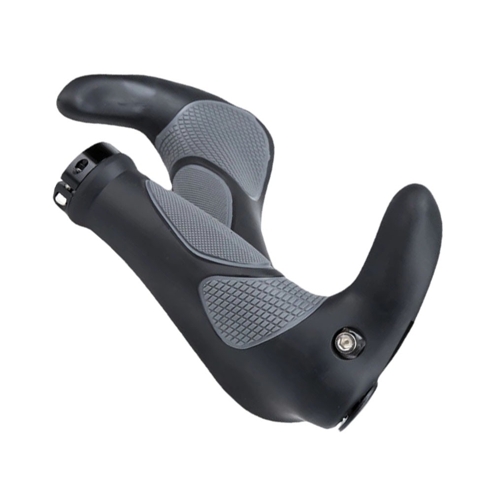 Black Rubber Handlebar Grip Cover for MTB with Secure Double-Sided Lock