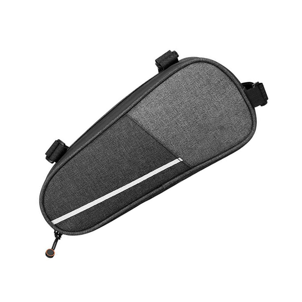 Mountain Bike Upper Pipe Triangle Storage Bag Front Frame 25x10cm Grey Canvas