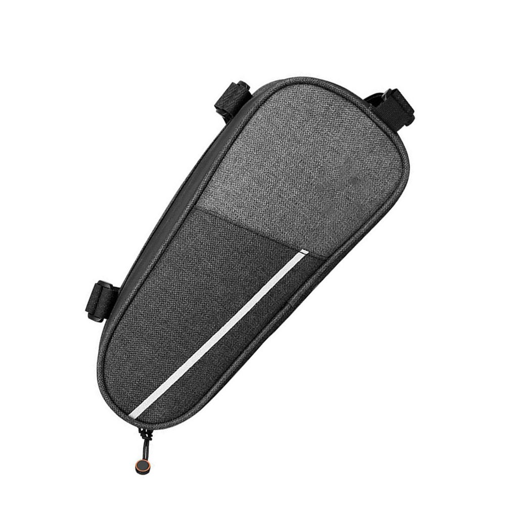 Mountain Bike Upper Pipe Triangle Storage Bag Front Frame 25x10cm Grey Canvas