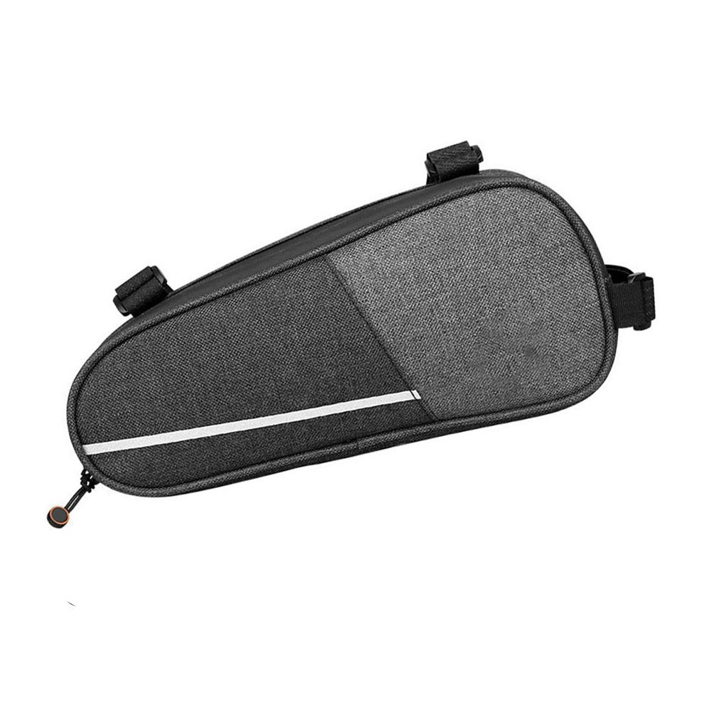 Mountain Bike Upper Pipe Triangle Storage Bag Front Frame 25x10cm Grey Canvas