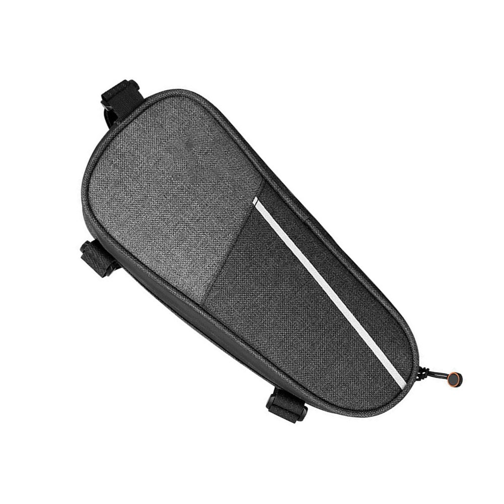 Mountain Bike Upper Pipe Triangle Storage Bag Front Frame 25x10cm Grey Canvas