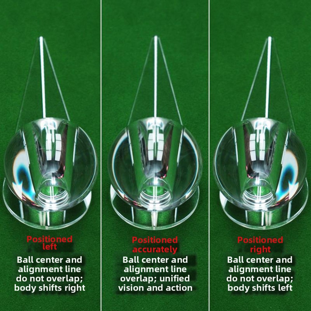 Snooker and Pool Shot Practice Tool - Clear 58mm Disc with Dual Bore Sizes