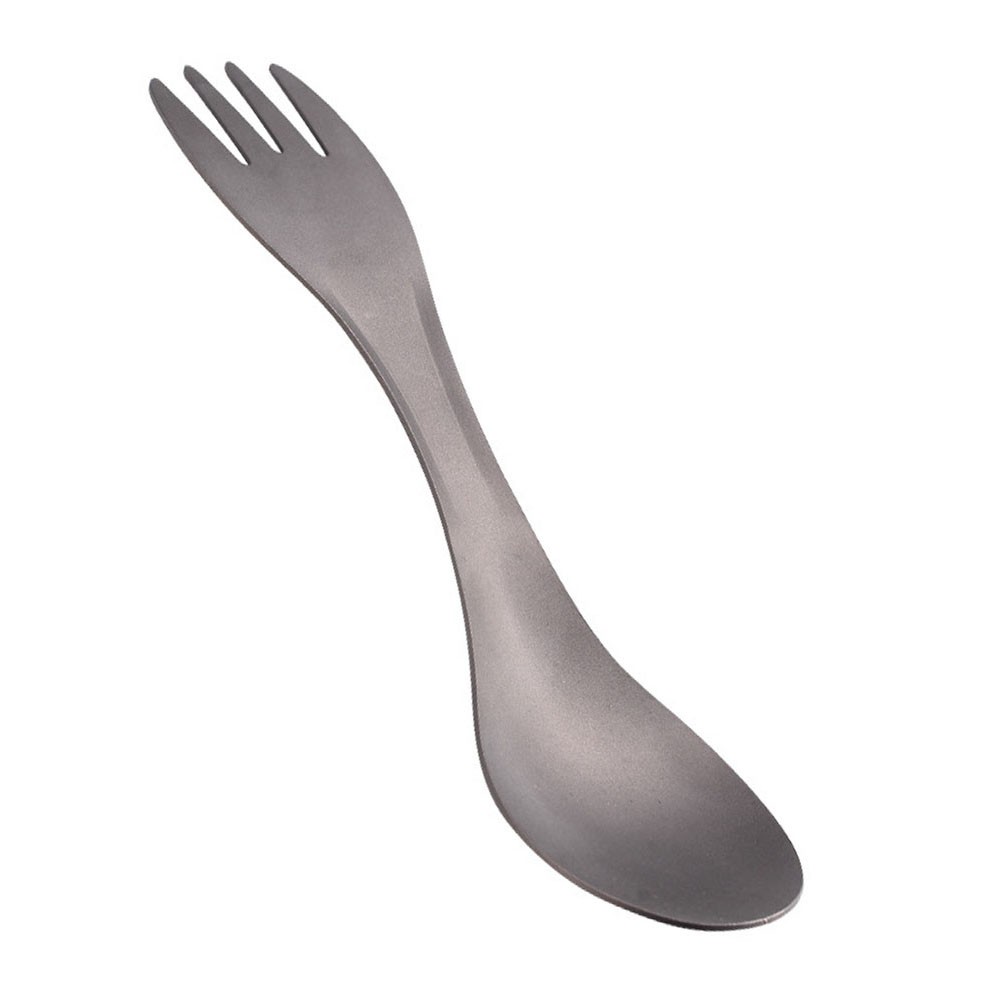 Outdoor Grade Pure Titanium Spoon Fork Dual Use Utensil 16.5 x 4 cm Size