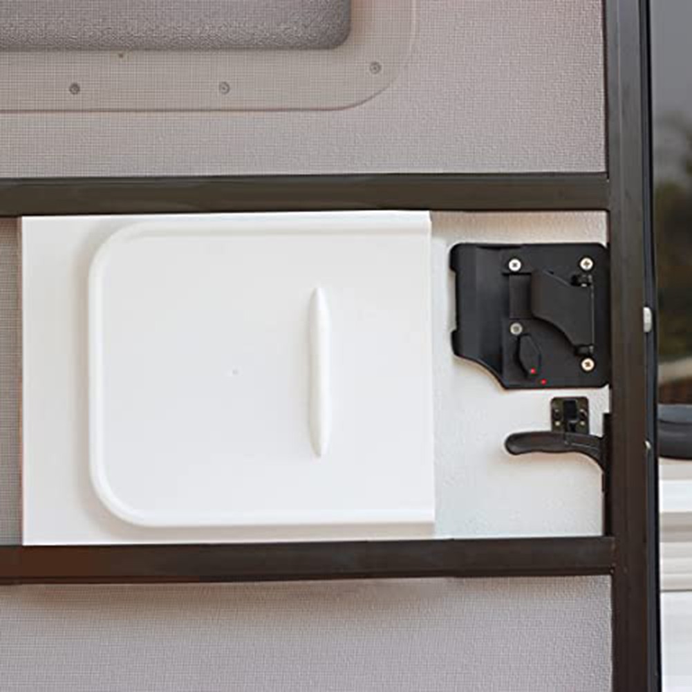 White 12 Inch RV Screen Door Slide with Slide Stop for Trailers RVs and Campers