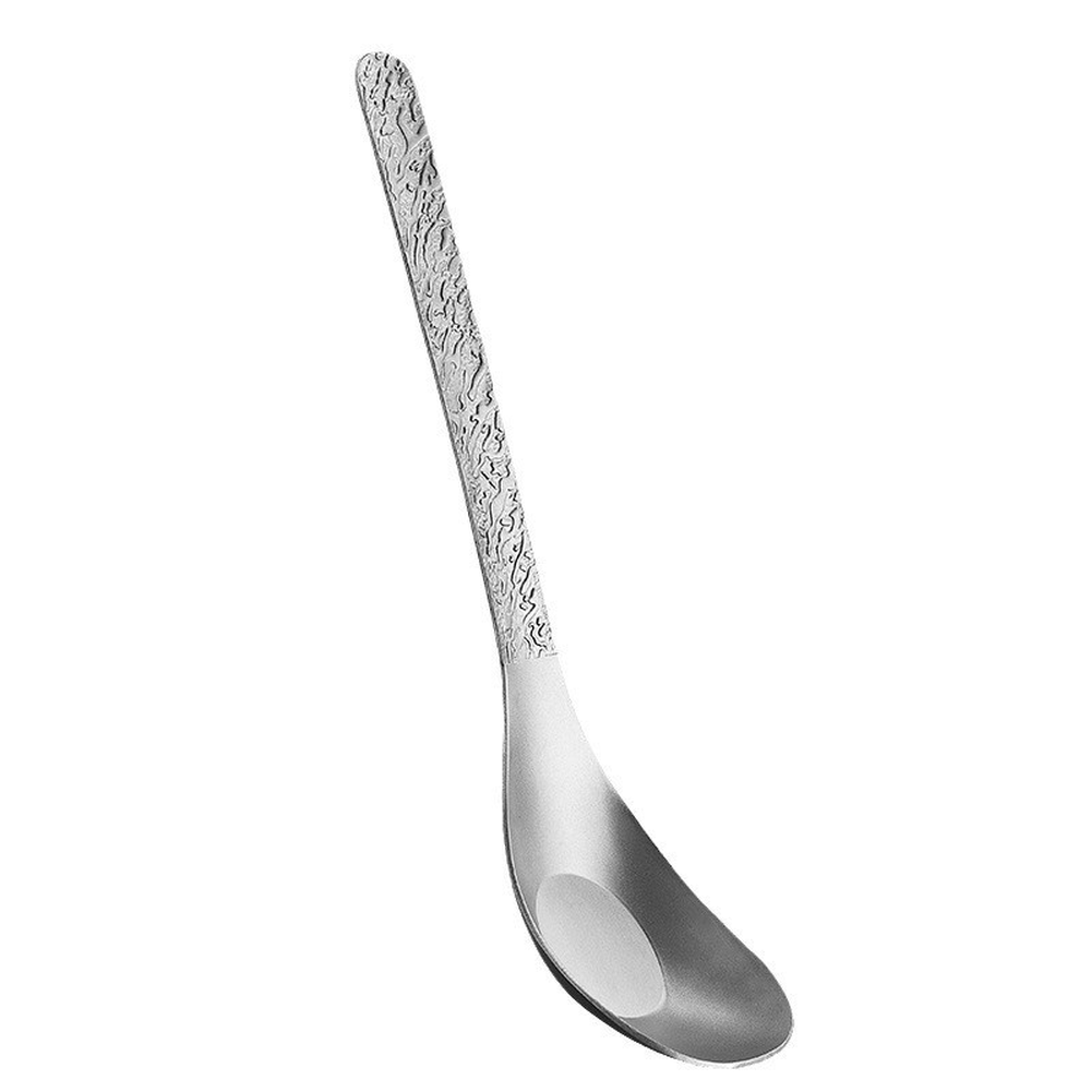 Titanium Spoon Single Piece 17.2cm 25g Silvery Heat Resistant for Outdoor Use