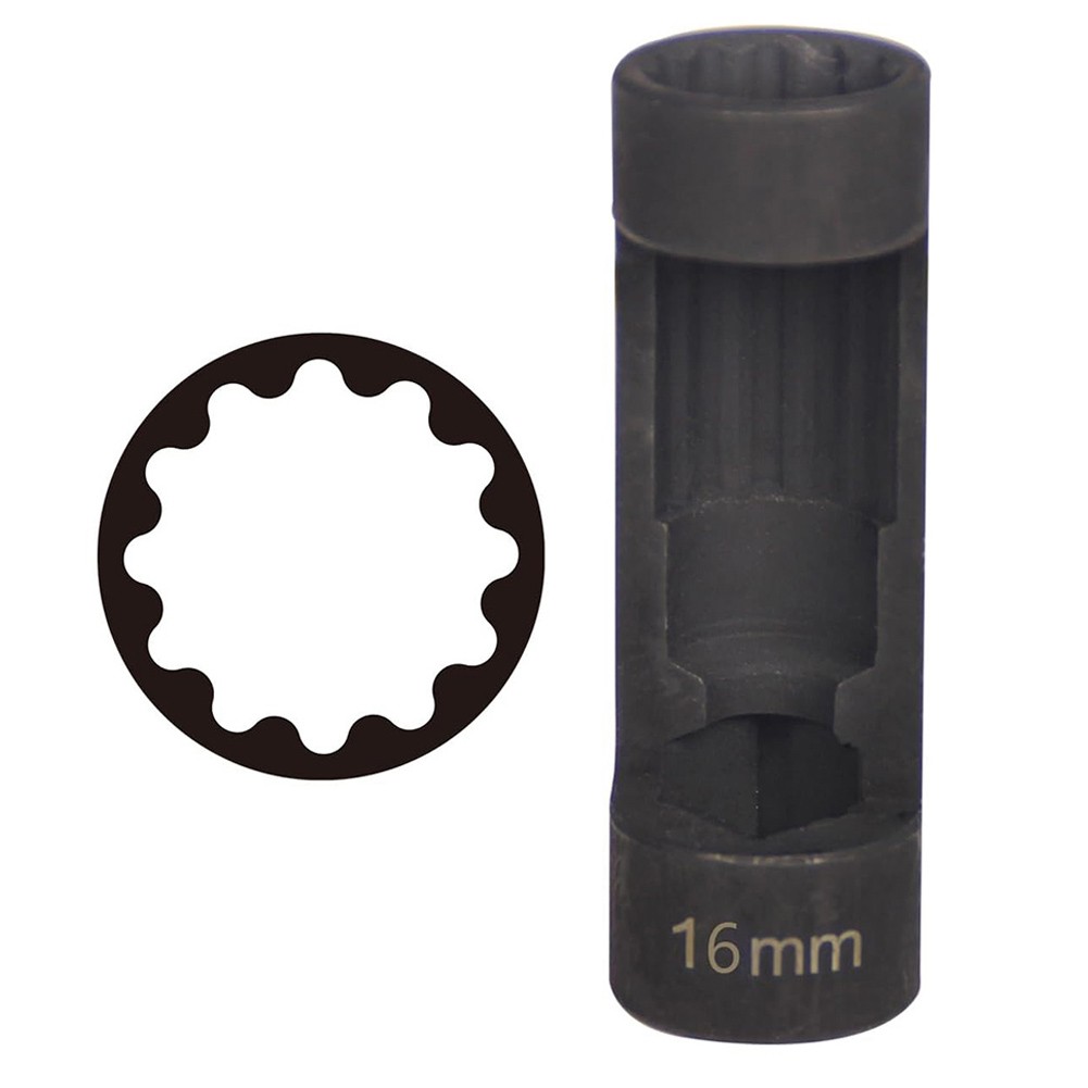 Chromium Vanadium Steel 1/2 Inch Drive 12 Point Strut Socket 16mm 18mm 22mm