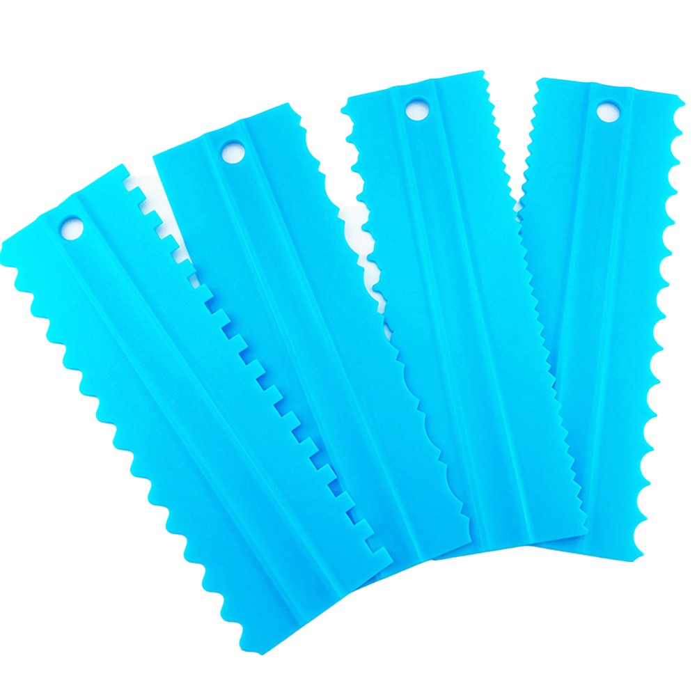 Professional Finish Cake Scraper Set Smooth Edge Creates Textured Patterns