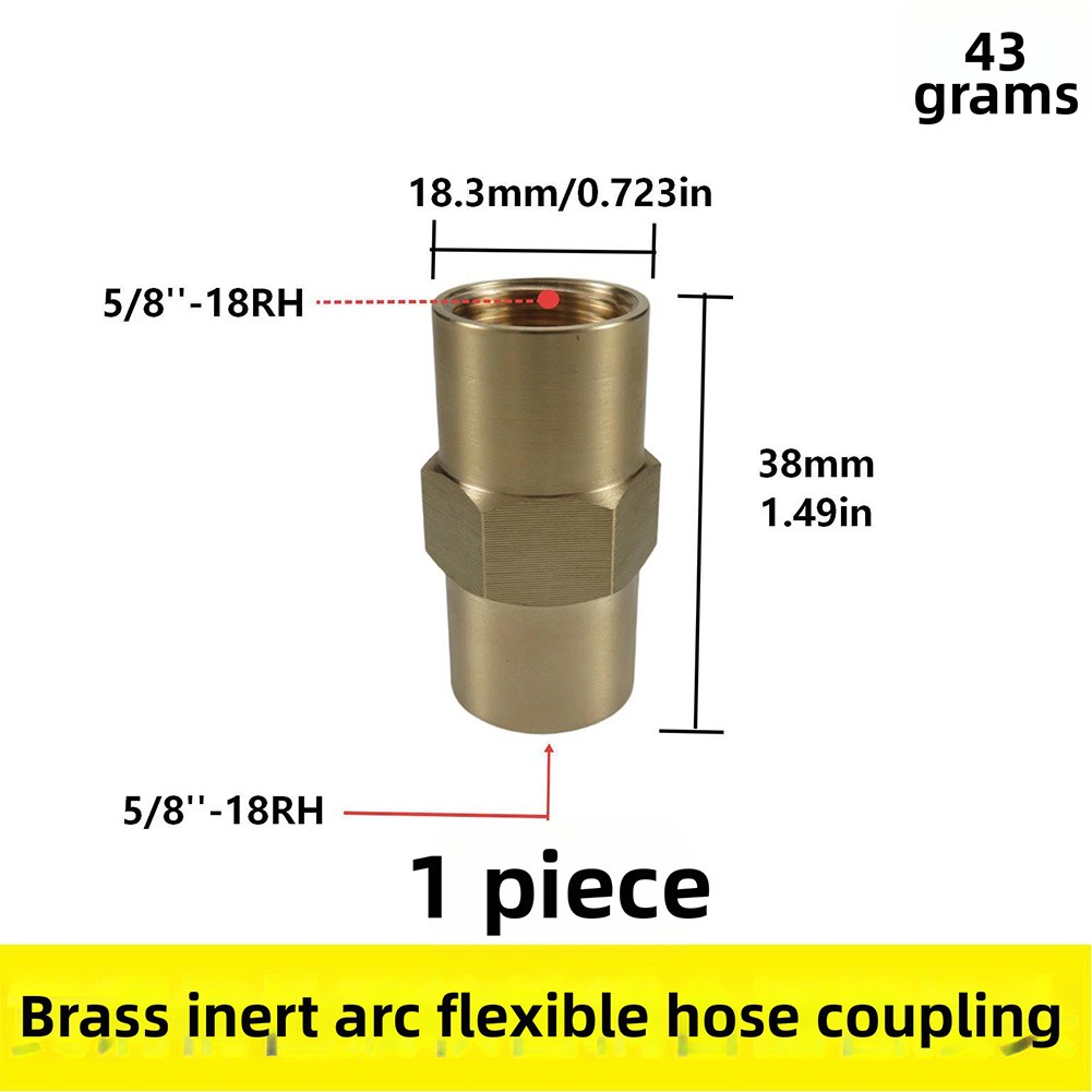 Brass Pipe Coupler 5/8-18RH Hex Nipple Reducer for Refrigeration Lines