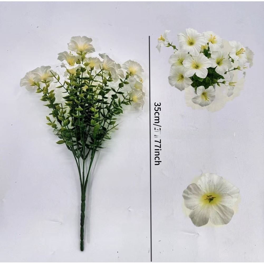 Artificial Morning Glory Eucalyptus Spray for Wedding Event Home Decor