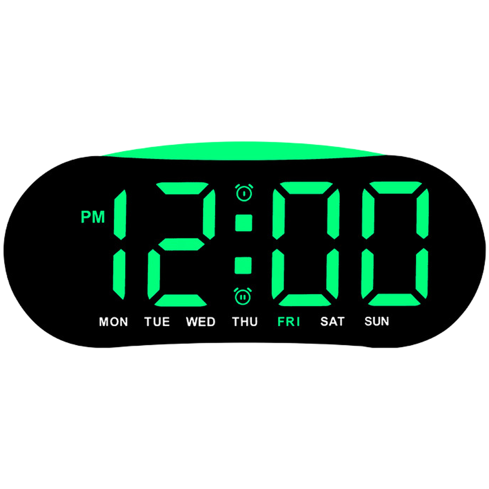 Digital Clock LED Display Dual Alarm Date Day Function for Bedside or Desk Use
