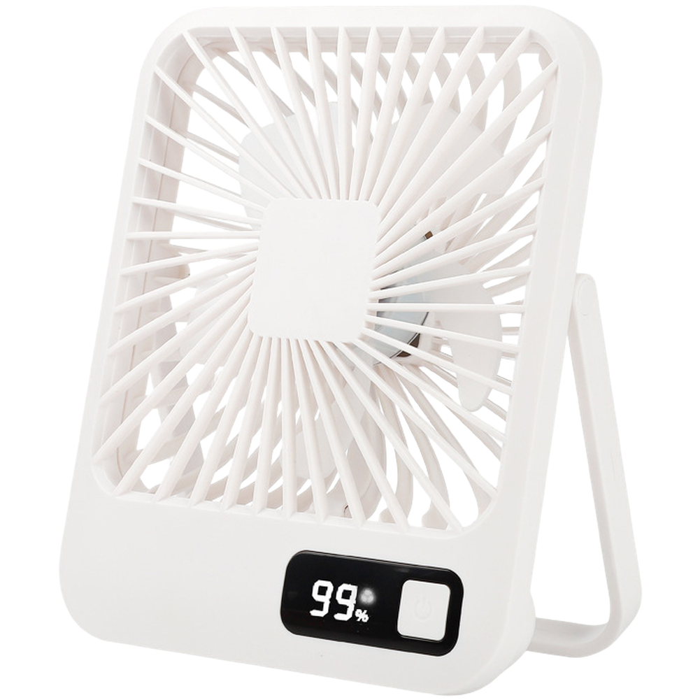 USB Desk Fan with Digital Screen Foldable Ultra Thin 5 Speed Settings Quiet