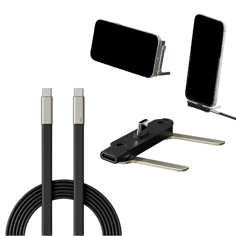 240W Fast Charge Cable with Built-in Stand 150 cm for iPhone For Samsung