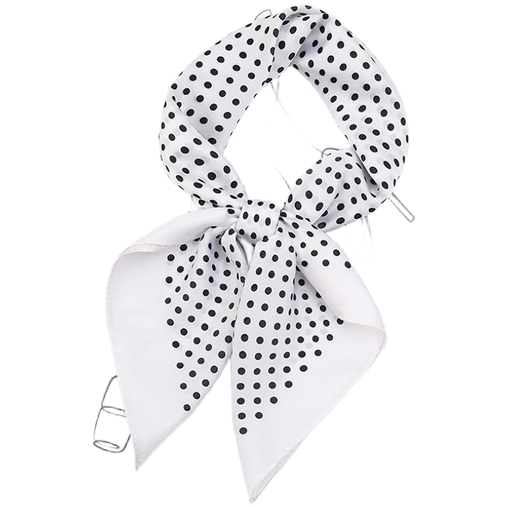 Polka Dot Silk Scarf Polka Dot Pattern Retro Design Soft Smooth Feel For Work