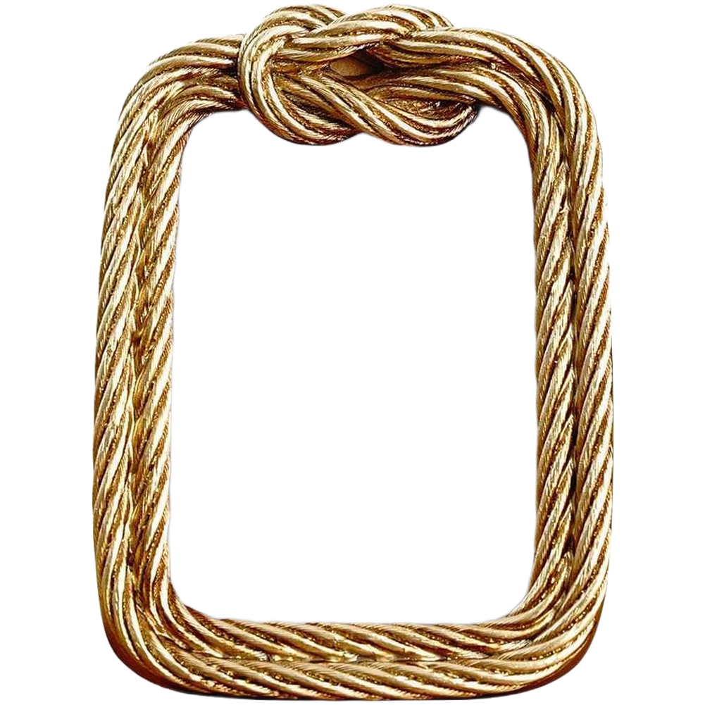 Resin Photo Frame with Twisted Wire Rope Knot Design 3×5 4×6 5×7 Inches Gold
