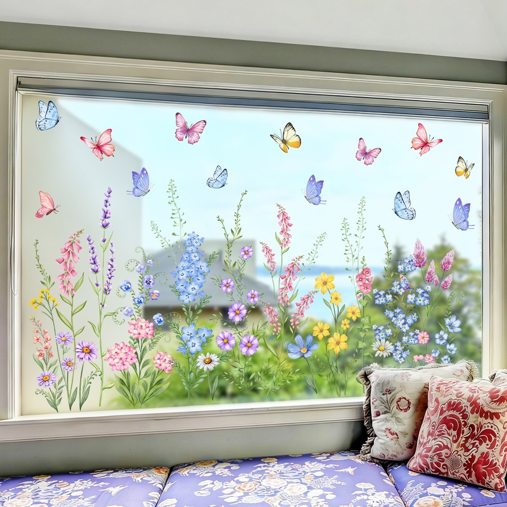 Static Cling Sticker Butterfly Decal Removable Without Glue Double-sided Pattern