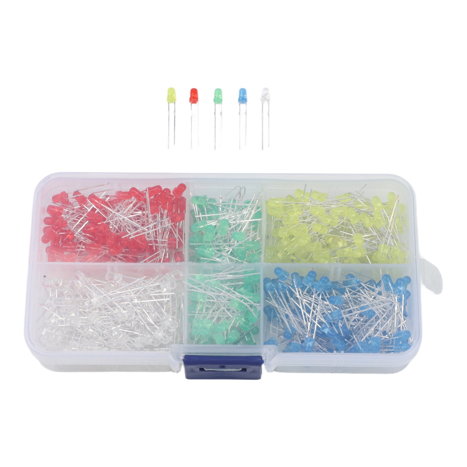 500PCS LED Diode Set 3mm and 5mm Sizes with 5 Colors for Science Projects