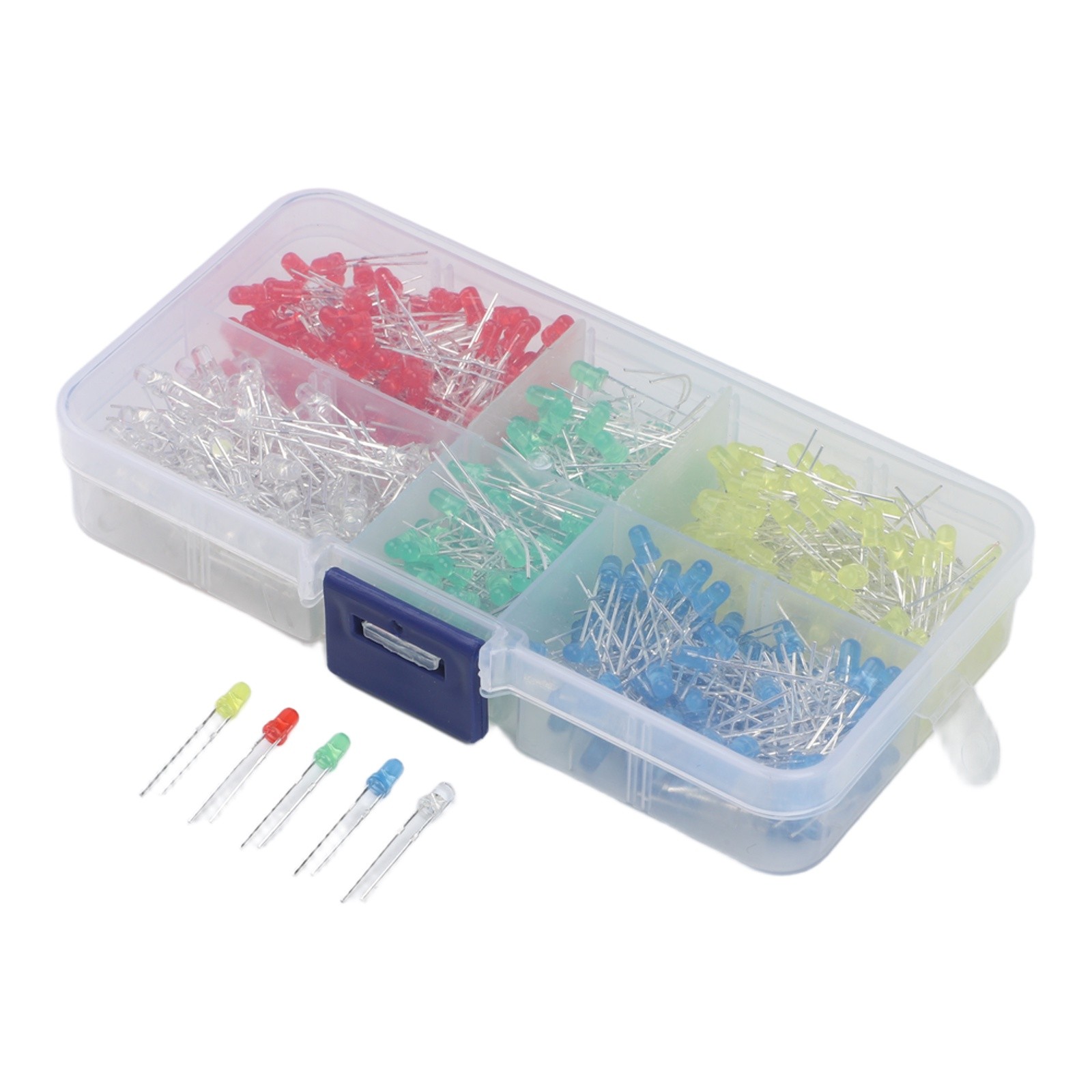 500PCS LED Diode Set 3mm and 5mm Sizes with 5 Colors for Science Projects