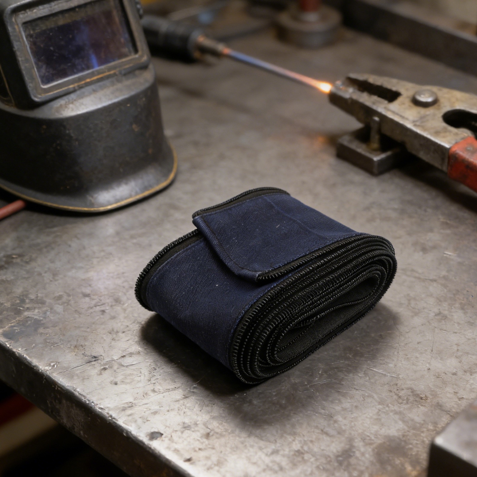 For Welding Torch Cable Cover Zippered Fabric Protector Anti Static Sheath Blue