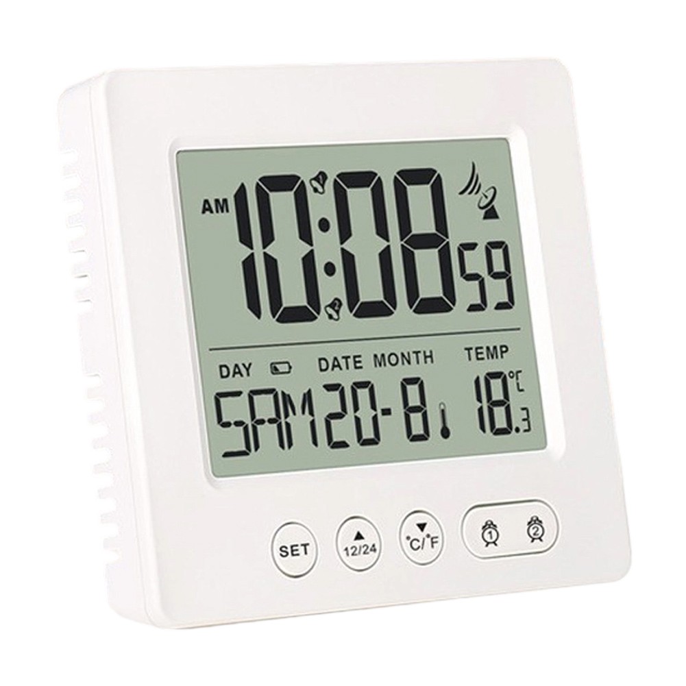 Alarm Clock with Large LCD Touch Screen 7 Language Week Display 12 24H Mode