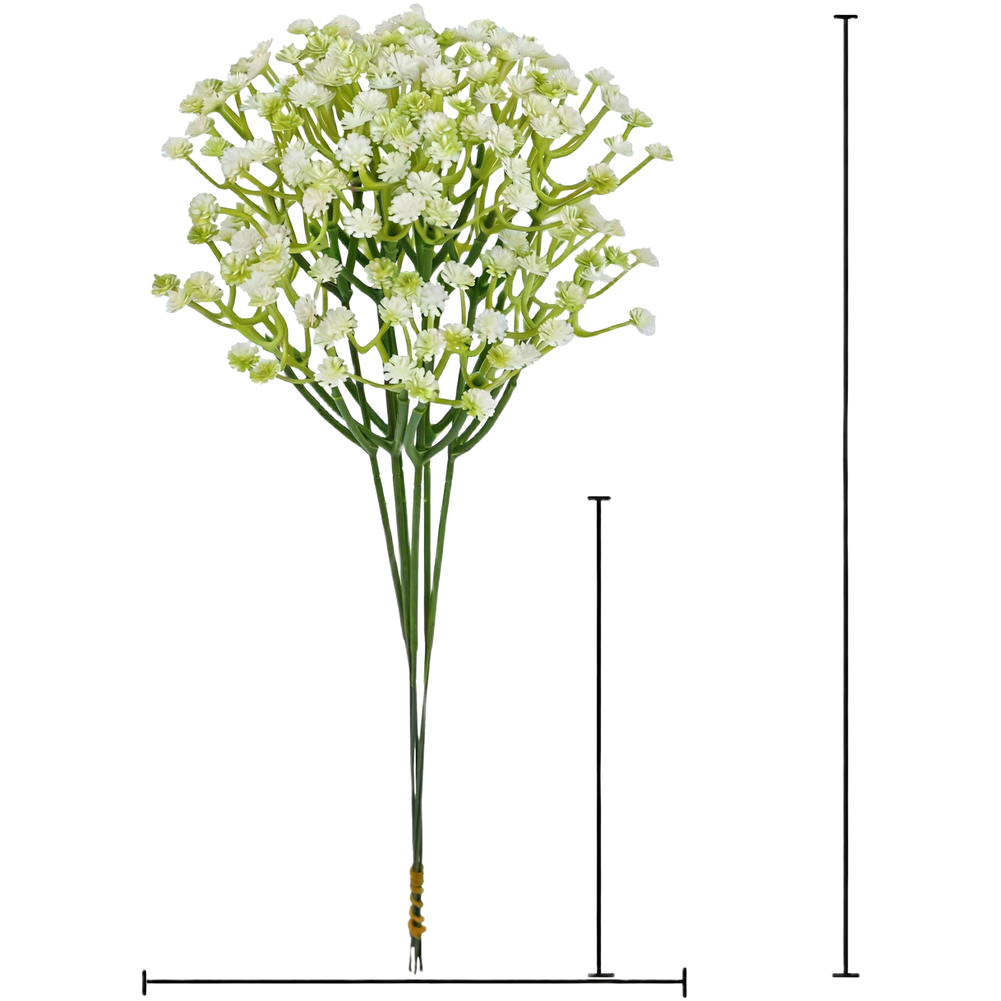 3-Stem Soft PVC Baby Breath Flowers for Wedding Bouquets and Photography Props