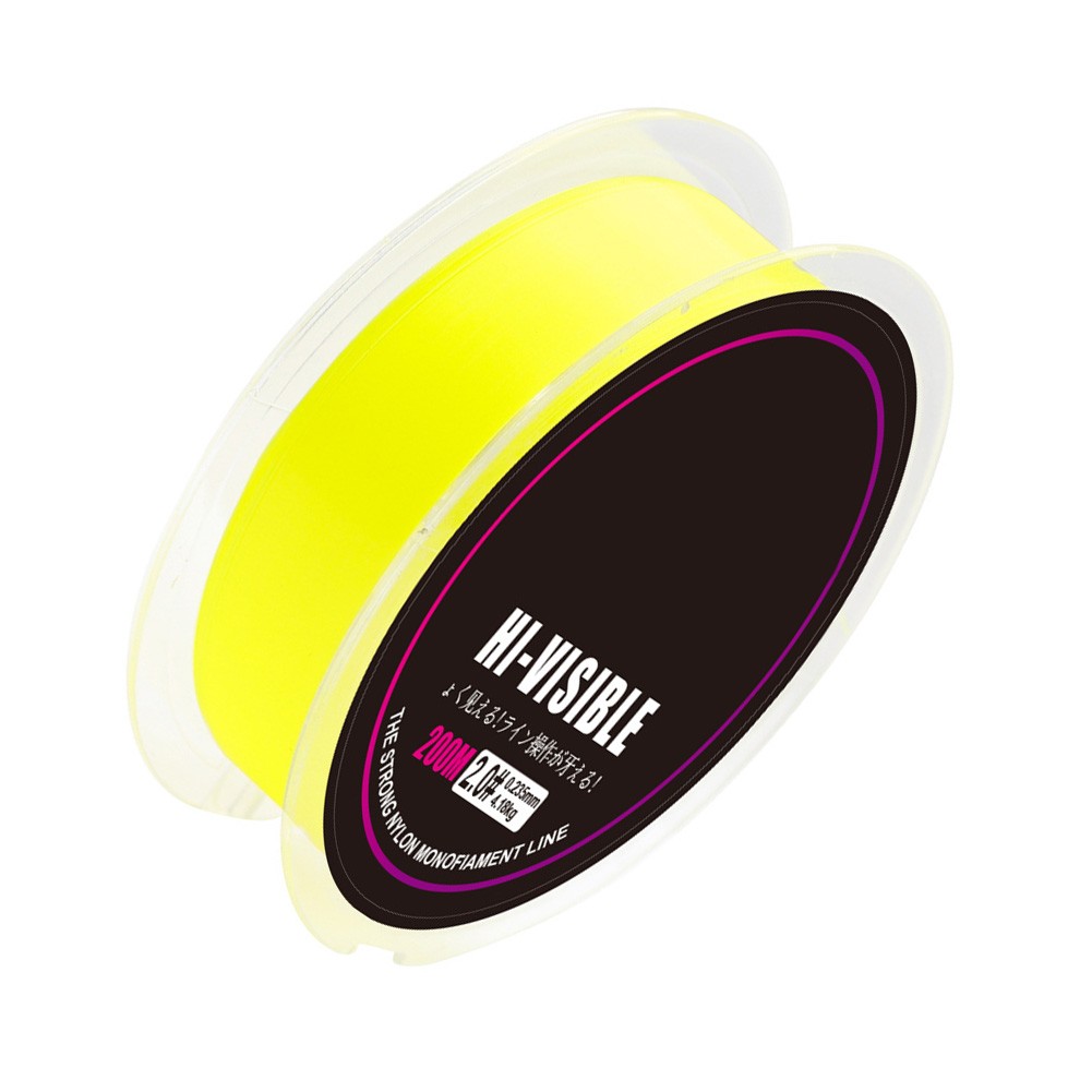 200M Nylon Fishing Line Hi-Visible for Saltwater Freshwater Use Medium Strength