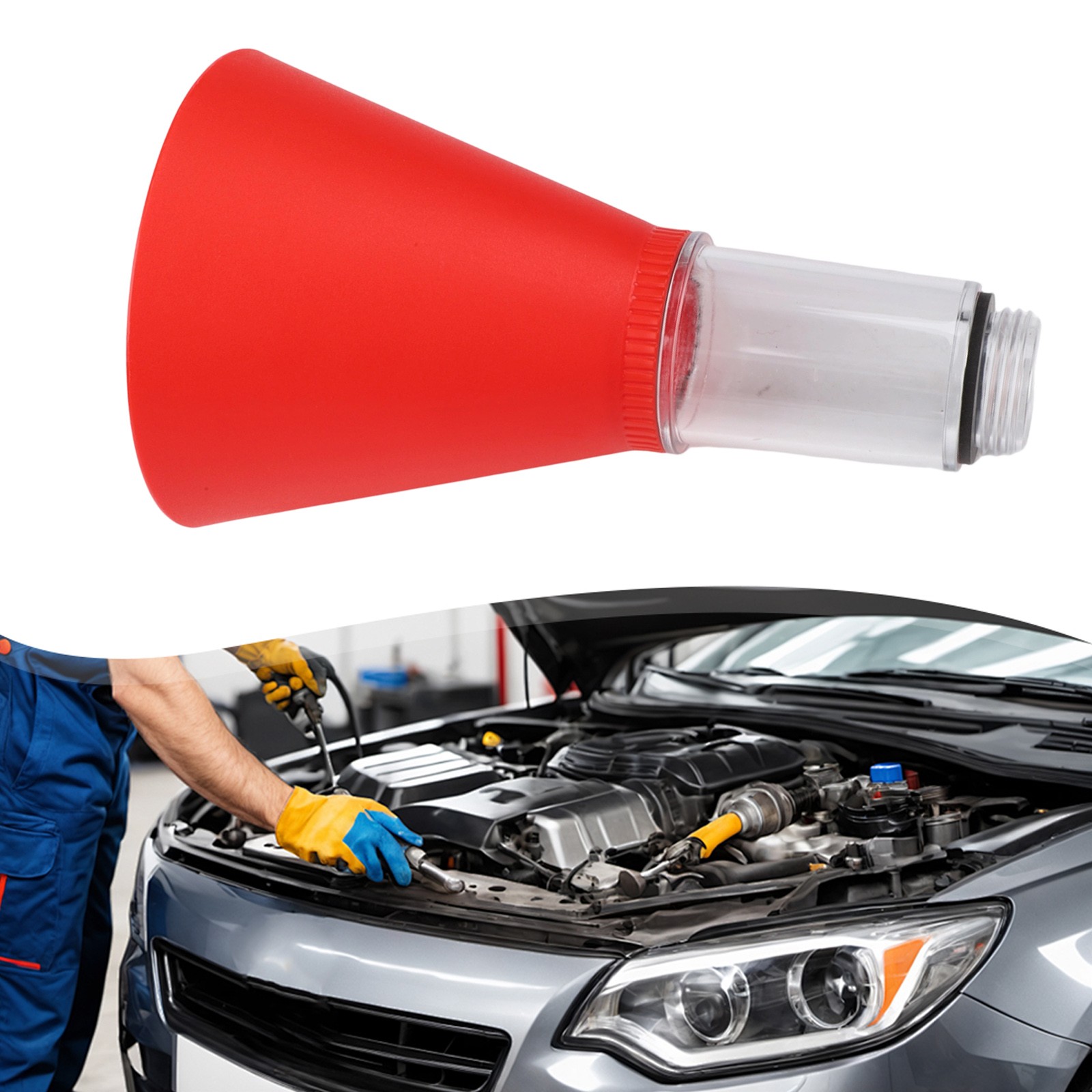 Locking Oil Funnel Threaded Adapter Hands-Free Fill Tool 37mm For Toyota For KIA