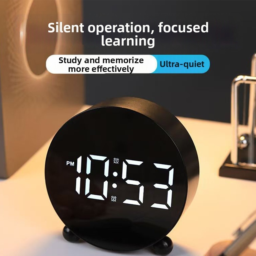 LED Clock with Dual Alarm Function Silent Running and Memory Retention