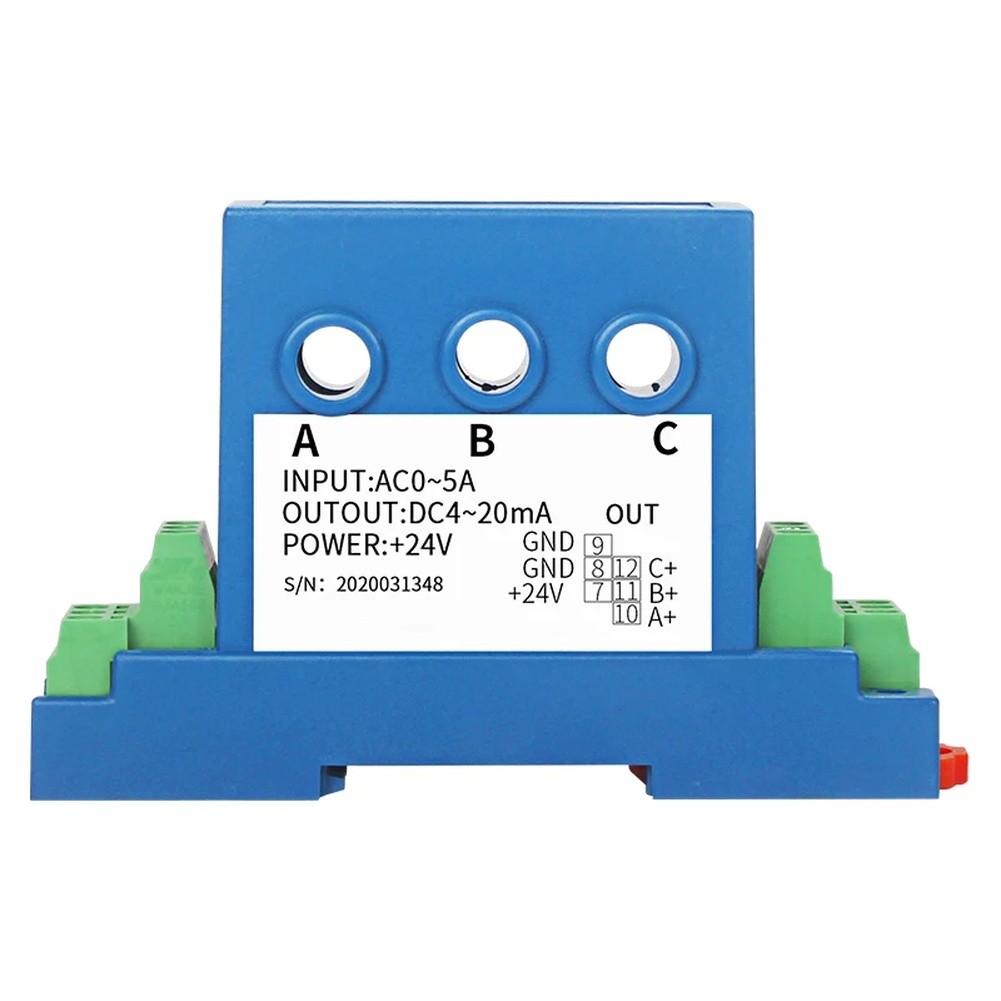 Three Phase Current Transmitter DC24V Auxiliary For Power 4-20mA Output